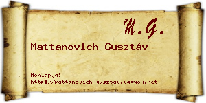 Mattanovich Gusztáv névjegykártya