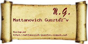 Mattanovich Gusztáv névjegykártya