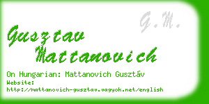 gusztav mattanovich business card