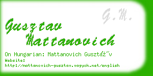 gusztav mattanovich business card